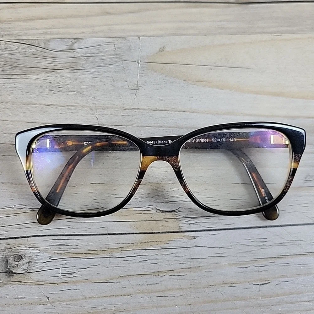 Coach HC6103 5443 Cat Eye Black Tort Gltr‎ Varsity Stripe Womens Eyeglasses 52mm